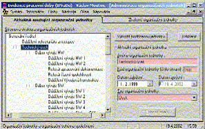 Sestavování organizační struktury firmy v programu a její ukládání do databáze